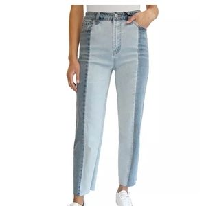ALMOST FAMOUS Two-Tone High Rise Dad Jeans